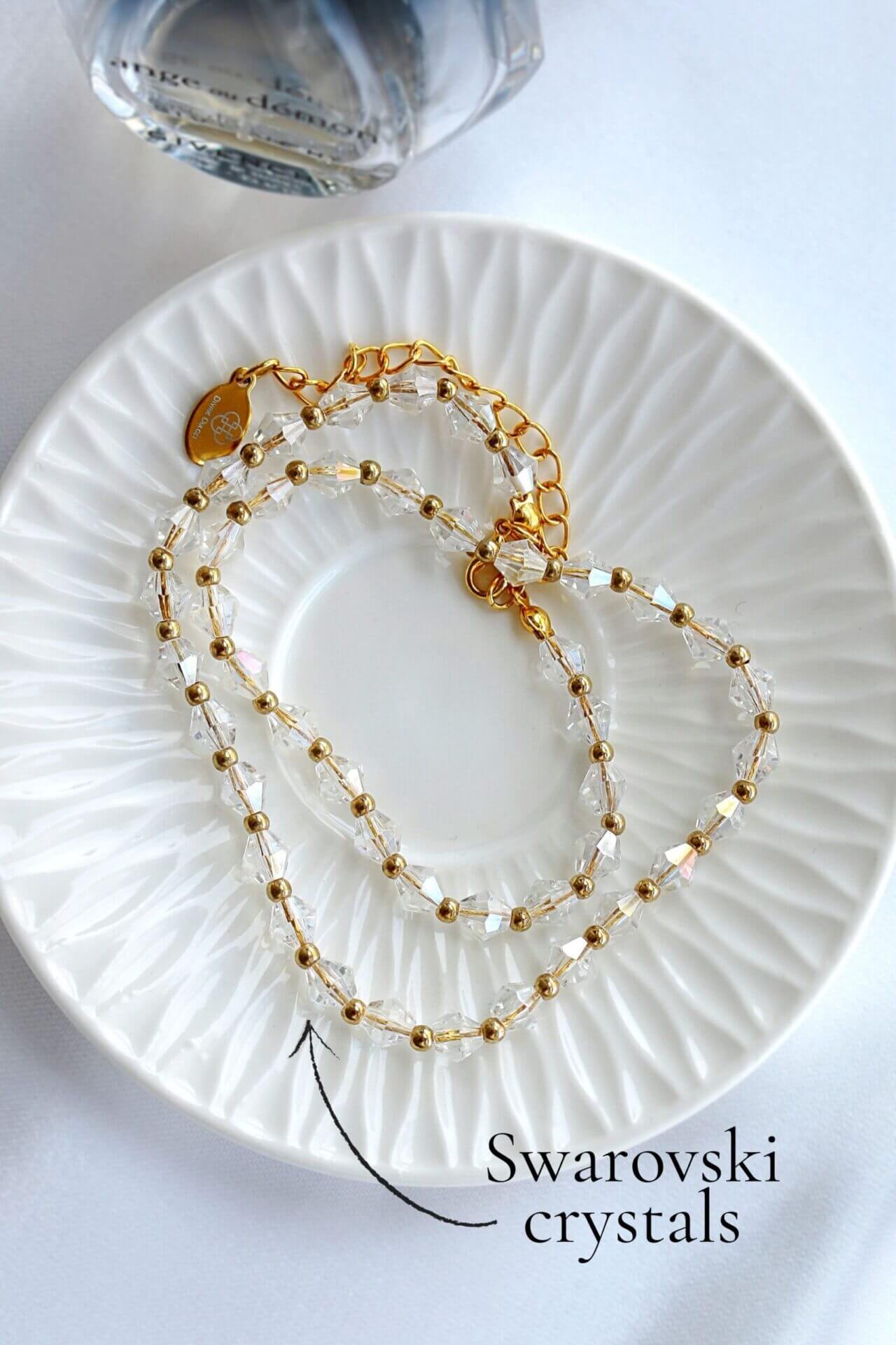 18K Gold Clear Austrian Crystal Choker - Elegant Statement Necklace - Style Queenz