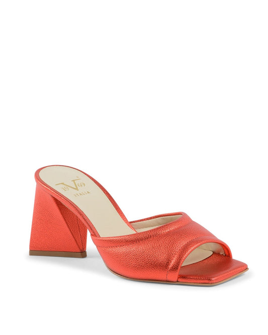 19V69 Italia Red Leather Sandals - Designer Women's High Heel Shoes - Style Queenz