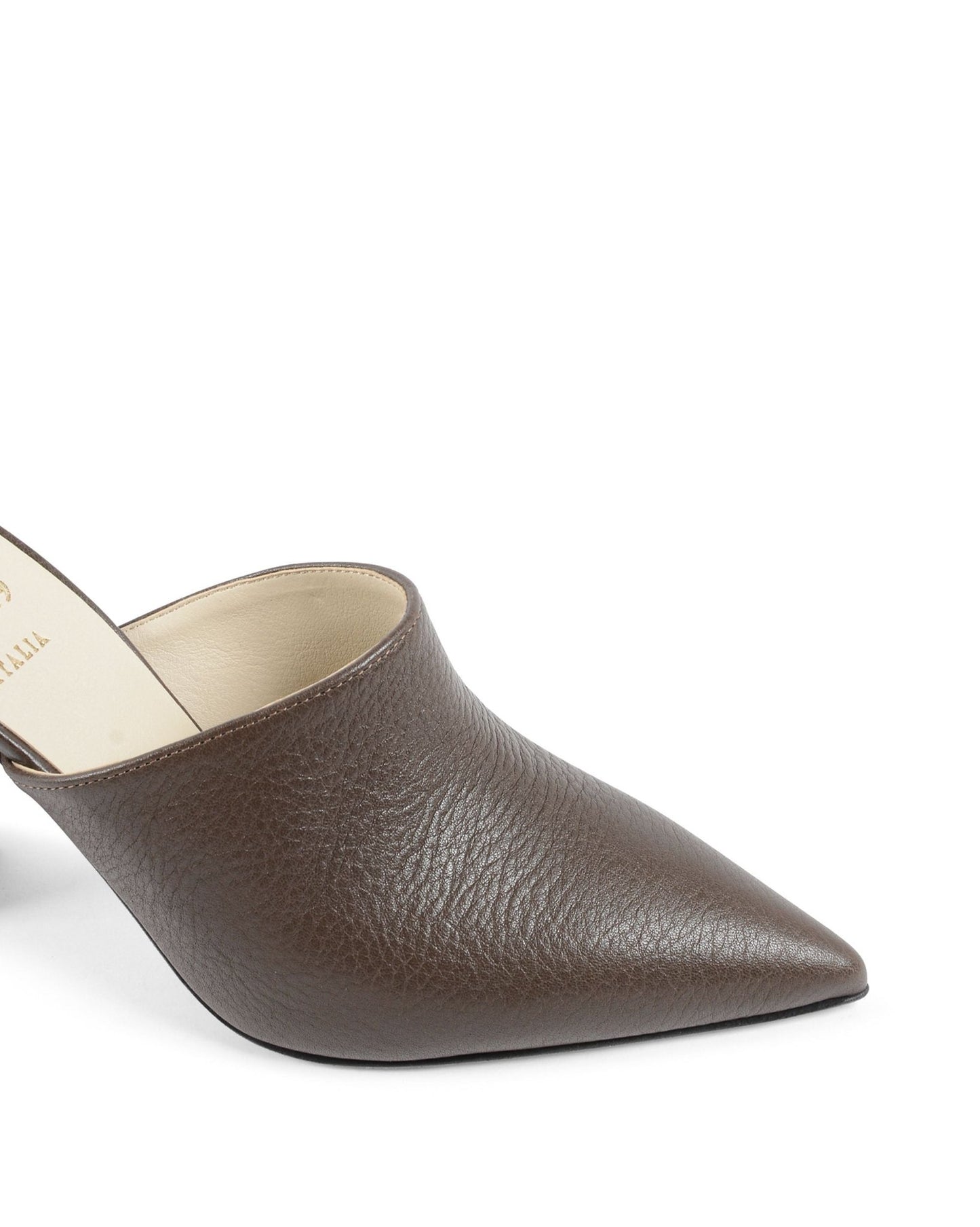 19V69 Italia Women's Dark Brown Leather Mule Sandals - Italian Designer Heels 9cm - Style Queenz