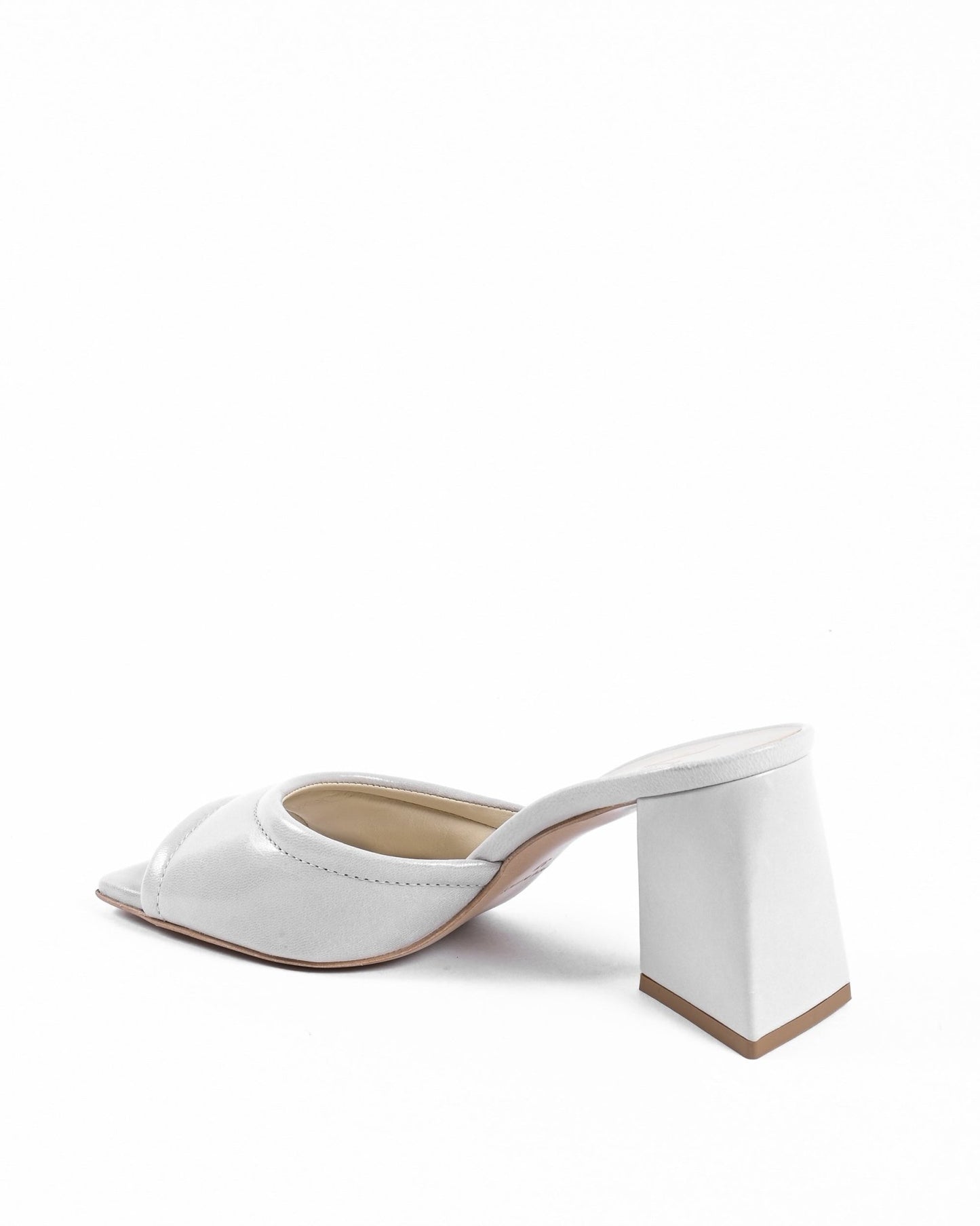19V69 Italia Women's Light Grey Kid Leather Sandals - 8cm Heel - SIMONA PERLA Style - Made in Italy - Style Queenz