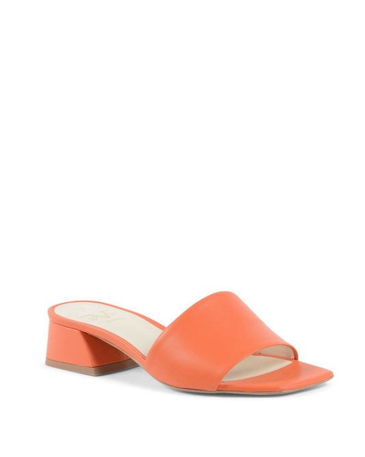19V69 Italia Women's Orange Nappa Leather Sandals - 4cm Heel - NEPER Style - Made in Italy - Style Queenz