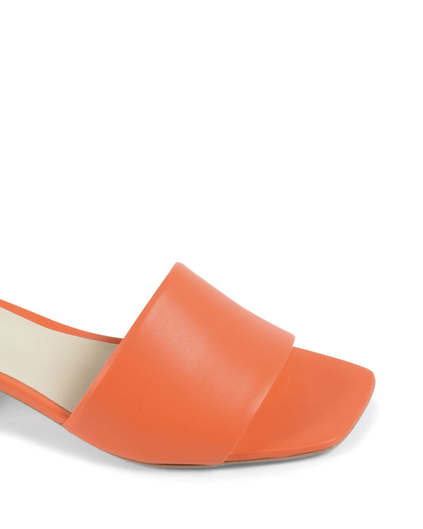 19V69 Italia Women's Orange Nappa Leather Sandals - 4cm Heel - NEPER Style - Made in Italy - Style Queenz