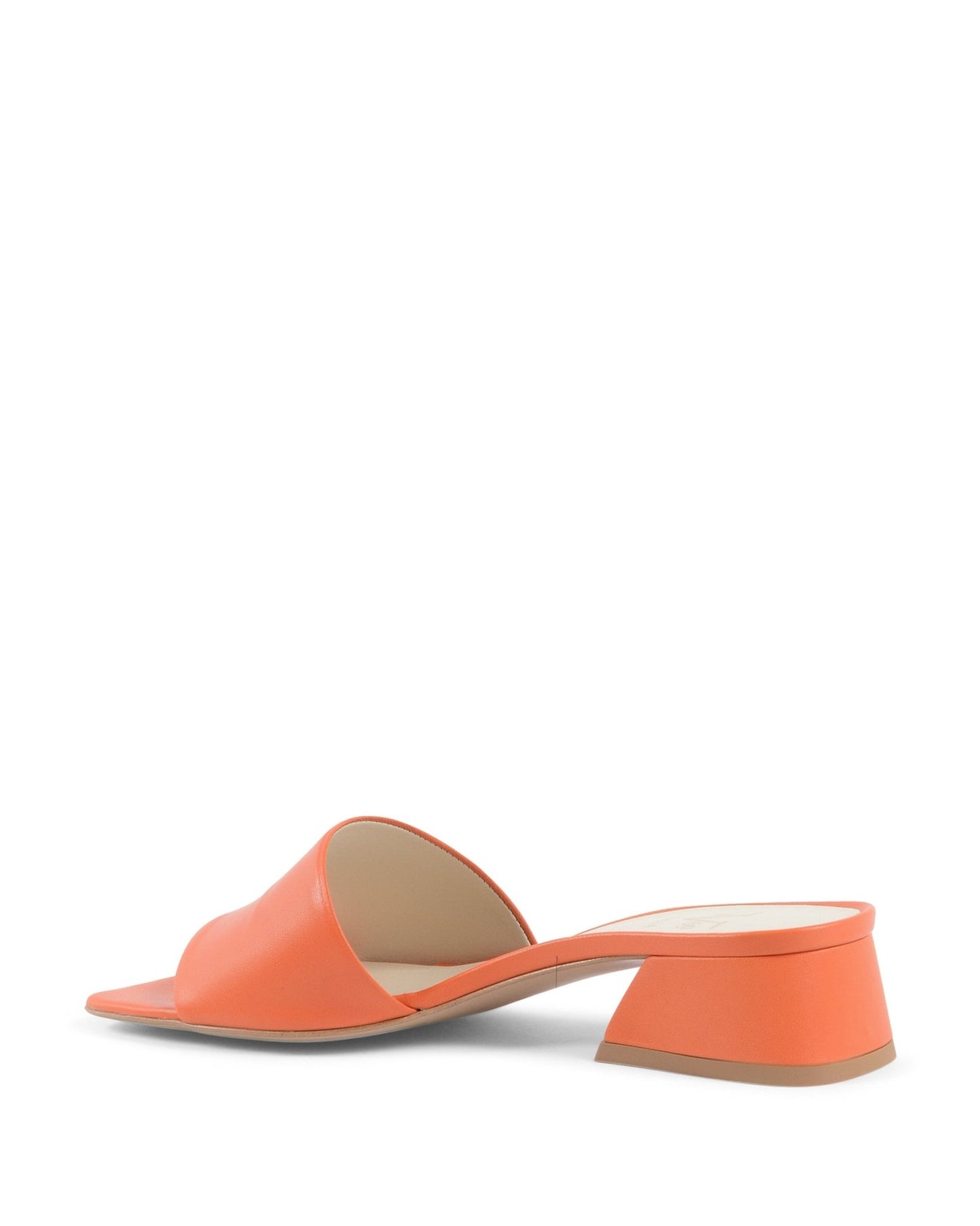 19V69 Italia Women's Orange Nappa Leather Sandals - 4cm Heel - NEPER Style - Made in Italy - Style Queenz