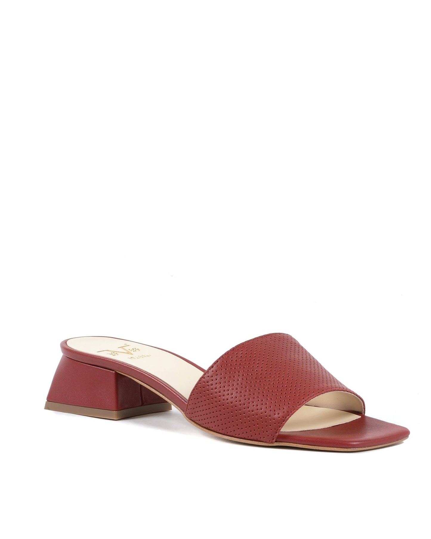 19V69 Italia Women's Red Lamé Leather Sandals - Italian Designer Summer Heels 4cm - Style Queenz