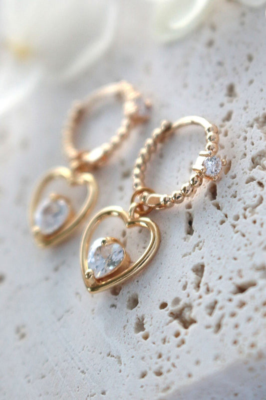 24 Karats Heart Hoop Earrings - Style Queenz
