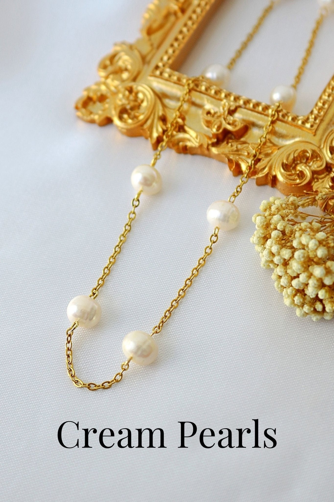24K Gold Baroque Pearl Choker - Freshwater Pearl Chain Necklace Made in Europe - Style Queenz