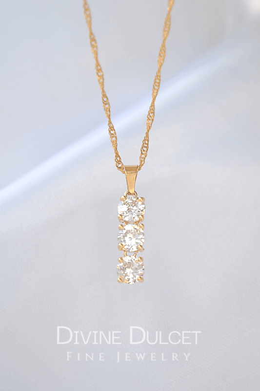 24K Gold CZ Drop Necklace - Cubic Zirconia Pendant with Stainless Steel Chain - Style Queenz