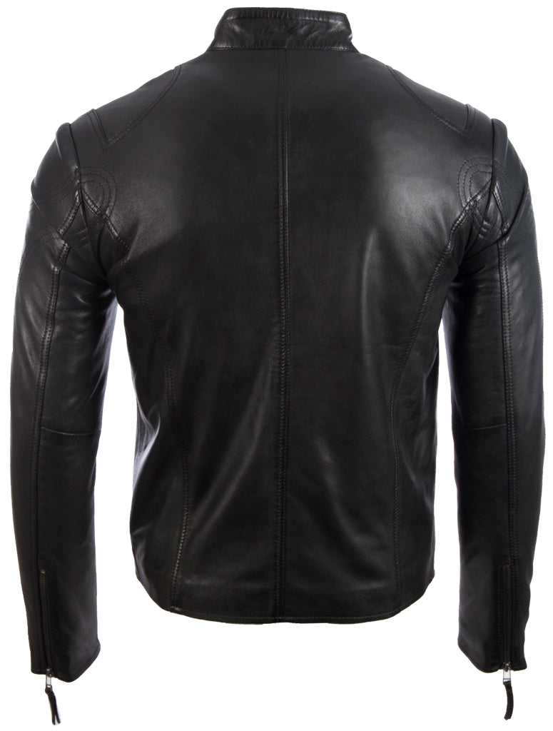 Men's Designer Biker Jacket | Genuine Leather Black