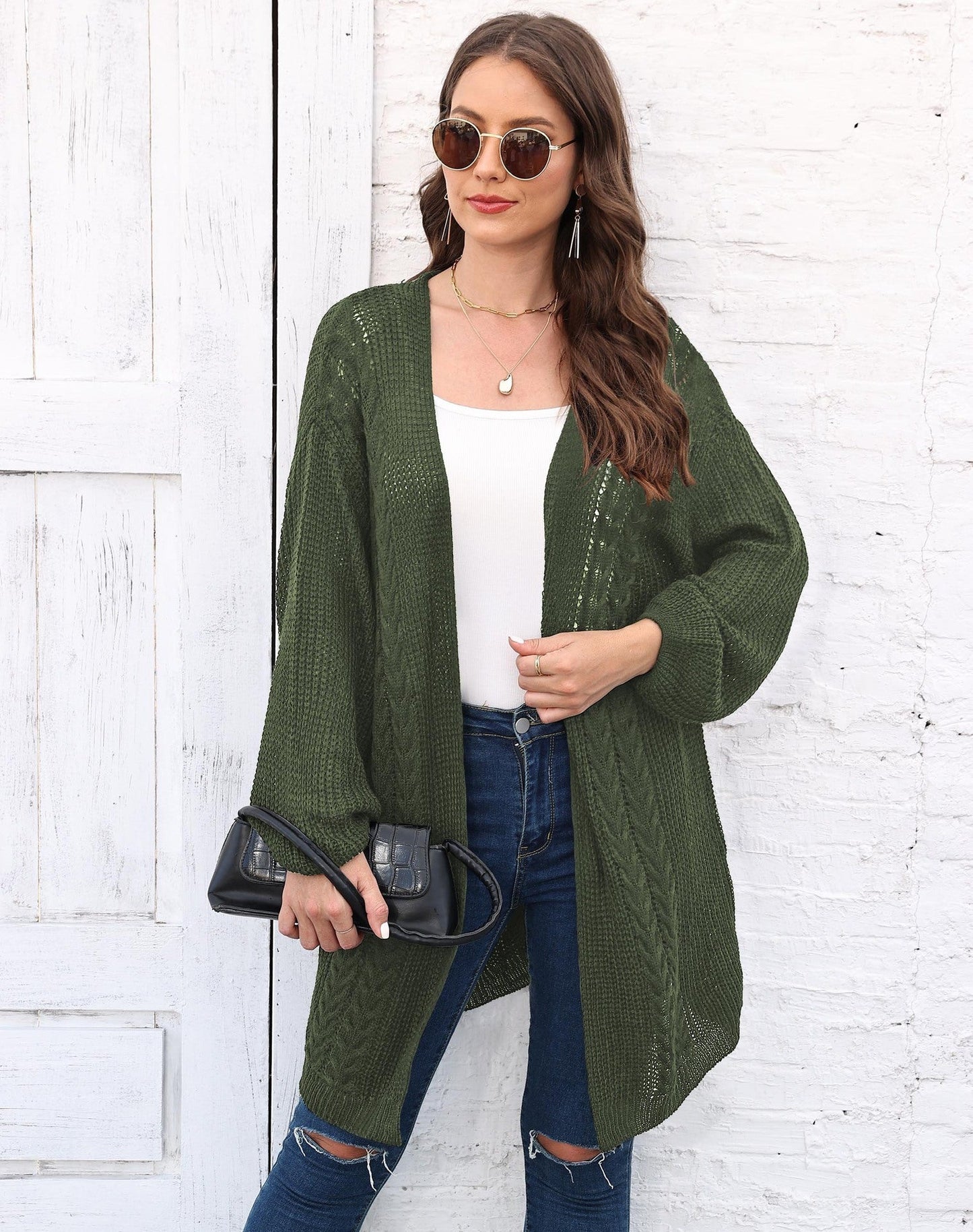 Women's Loose Knit Cardigan Sweater Coat