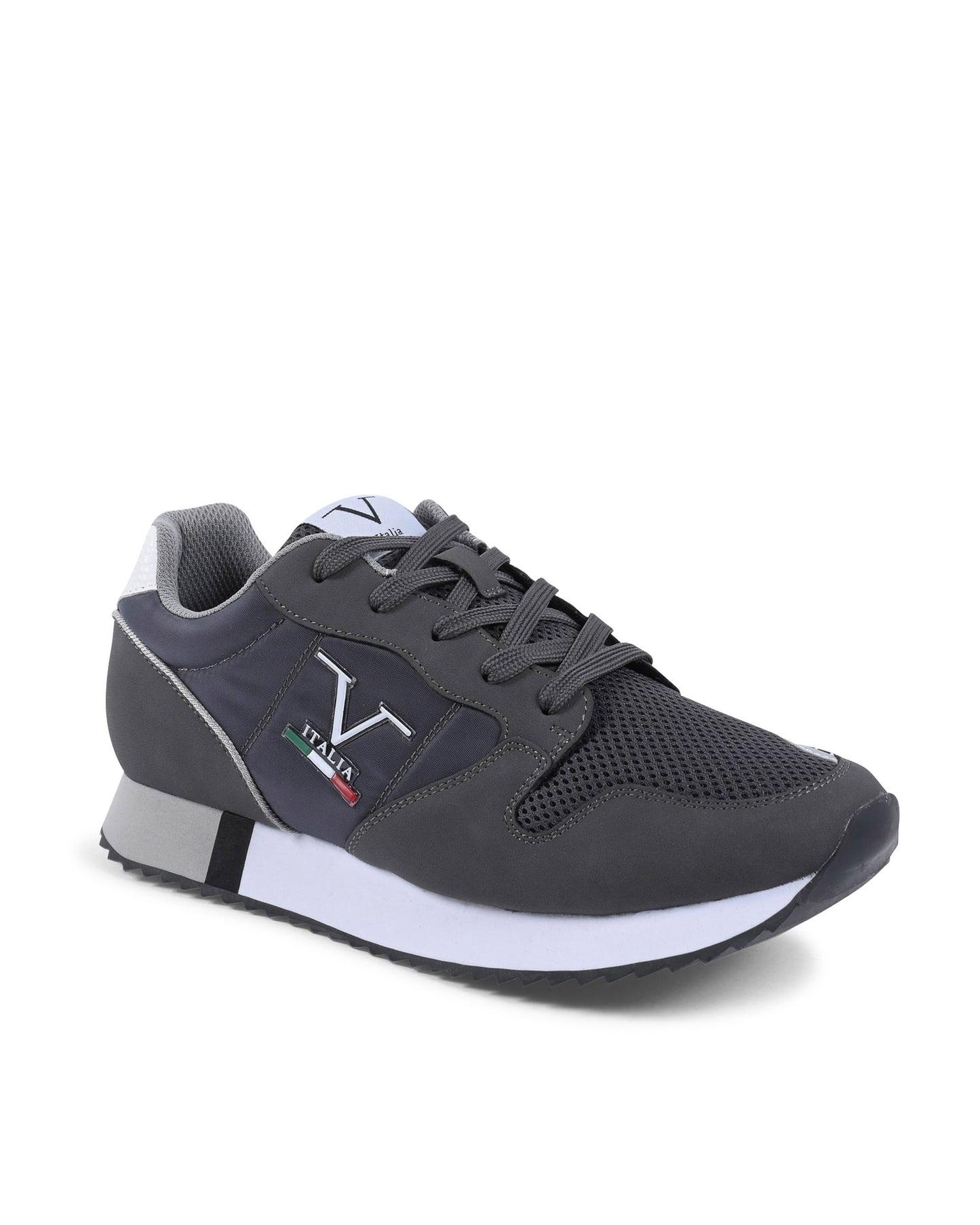 Men's Grey Synthetic Leather Sneakers - V Italia