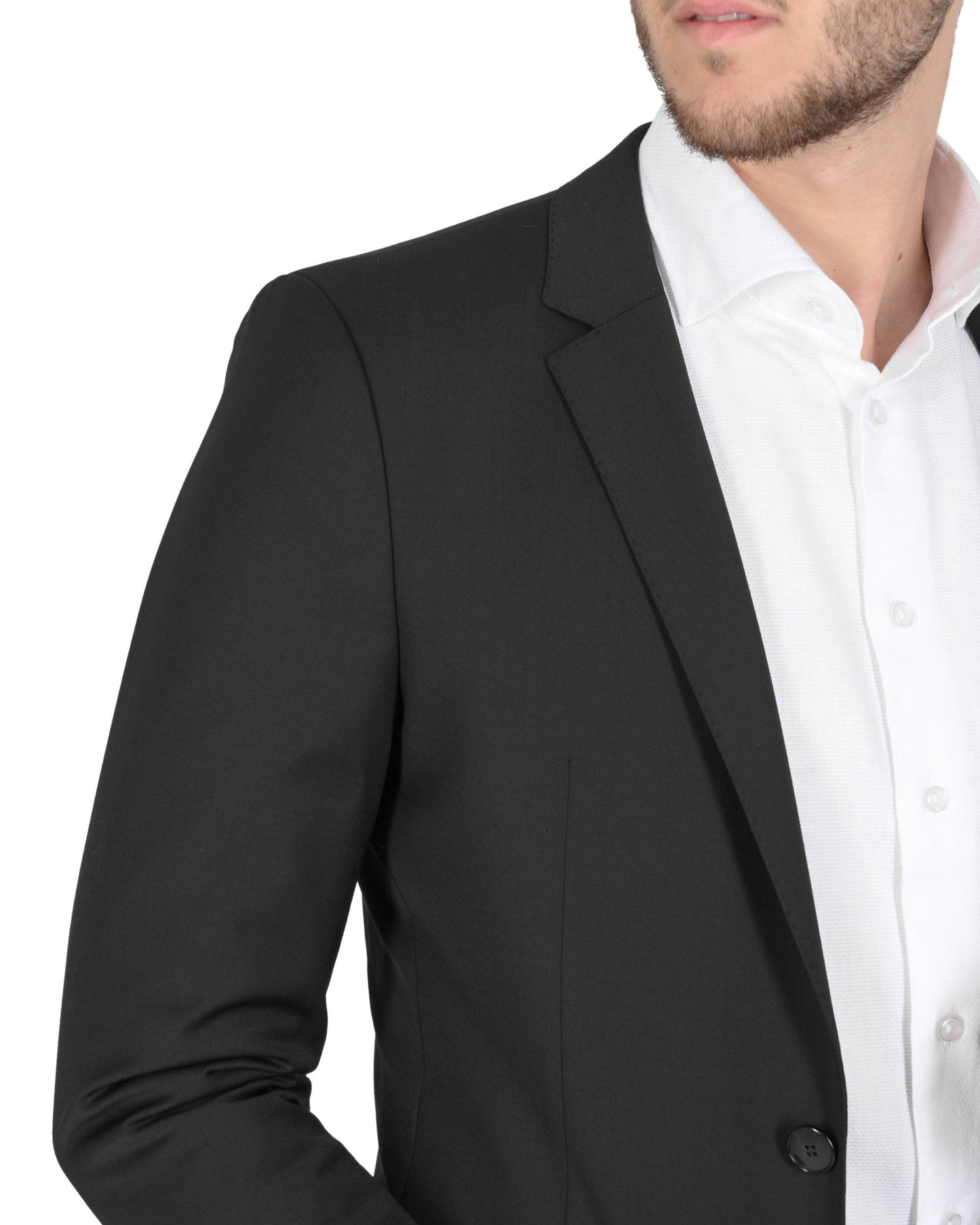 Hugo Boss Men's Black Wool Jacket - Premium Fit