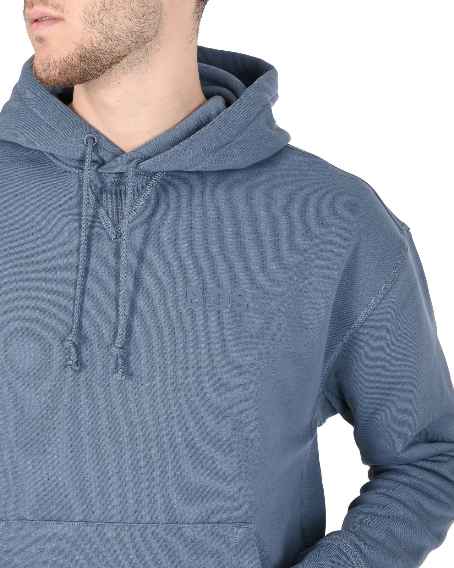 Men's Hugo Boss Cotton Sweatshirt - Bright Blue