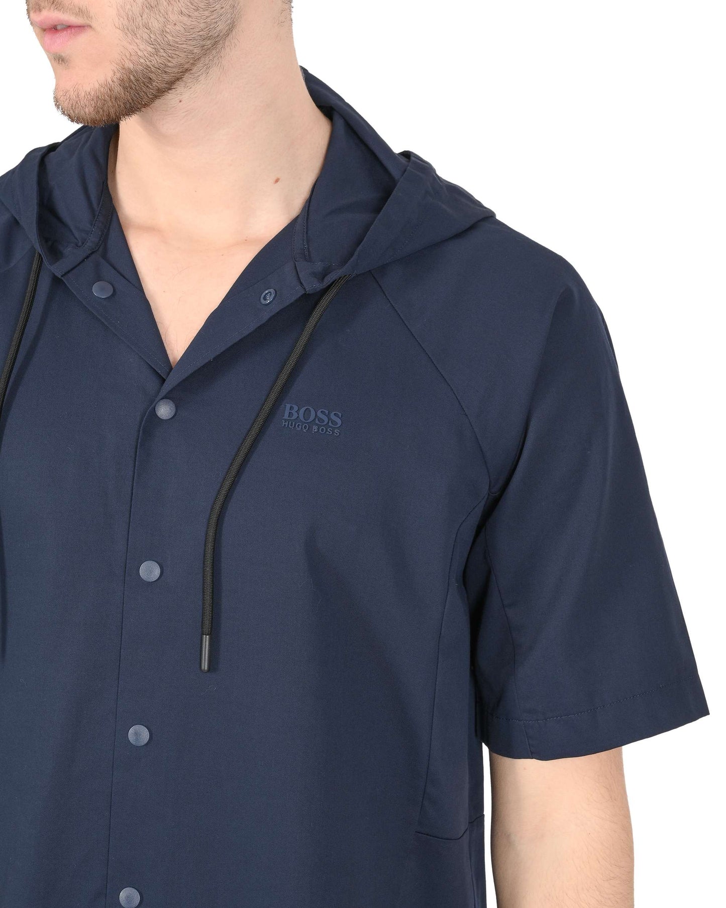 Hugo Boss Men's Navy Cotton Elastane Shirt