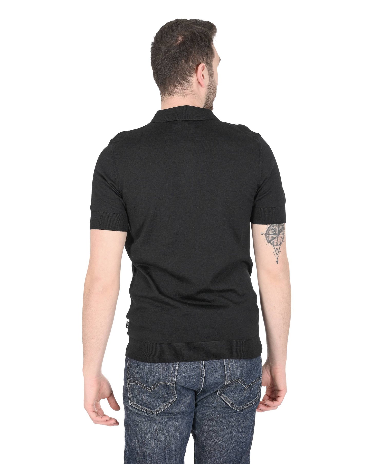 Hugo Boss Men's Black Virgin Wool Polo - 50414293