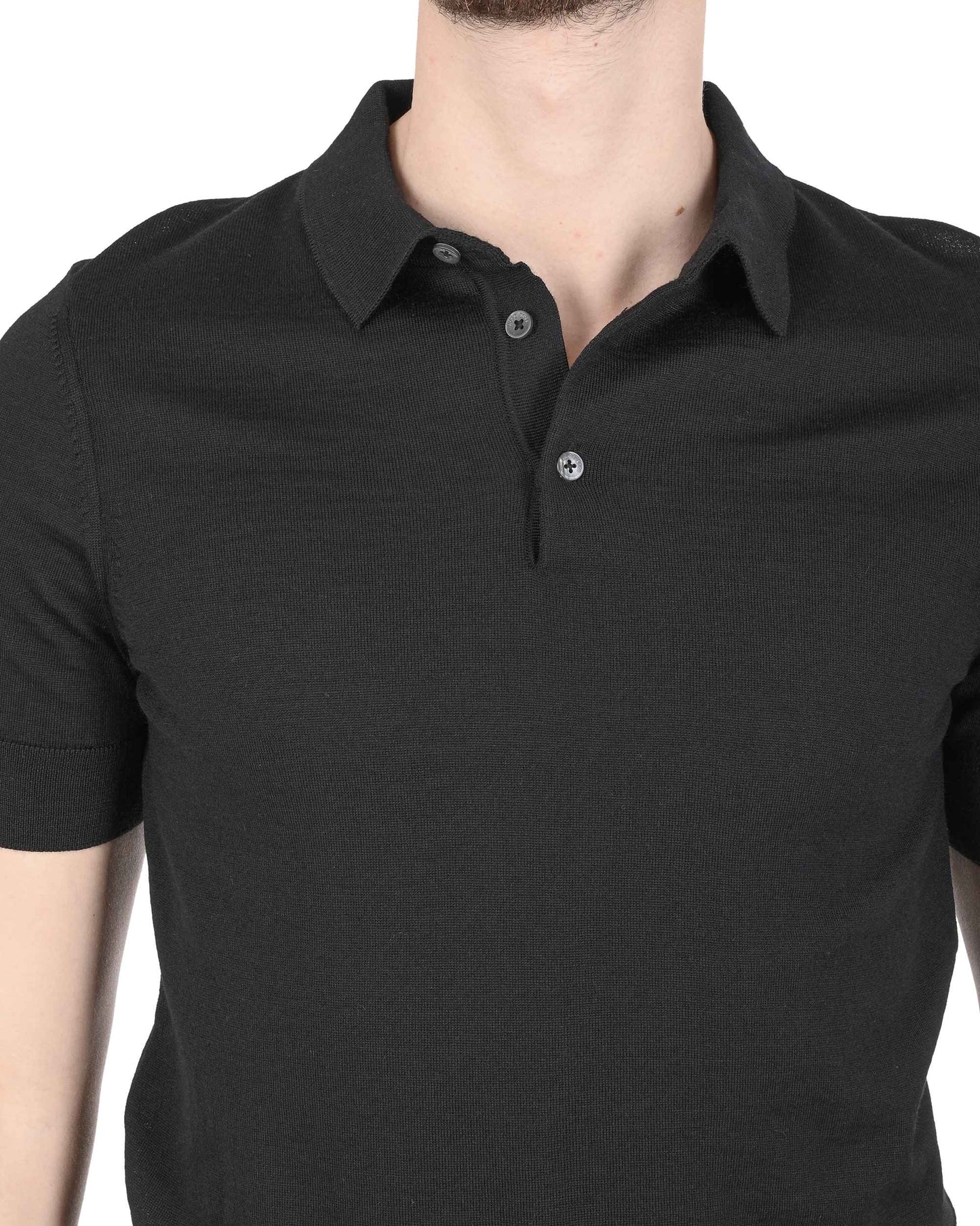 Hugo Boss Men's Black Virgin Wool Polo - 50414293
