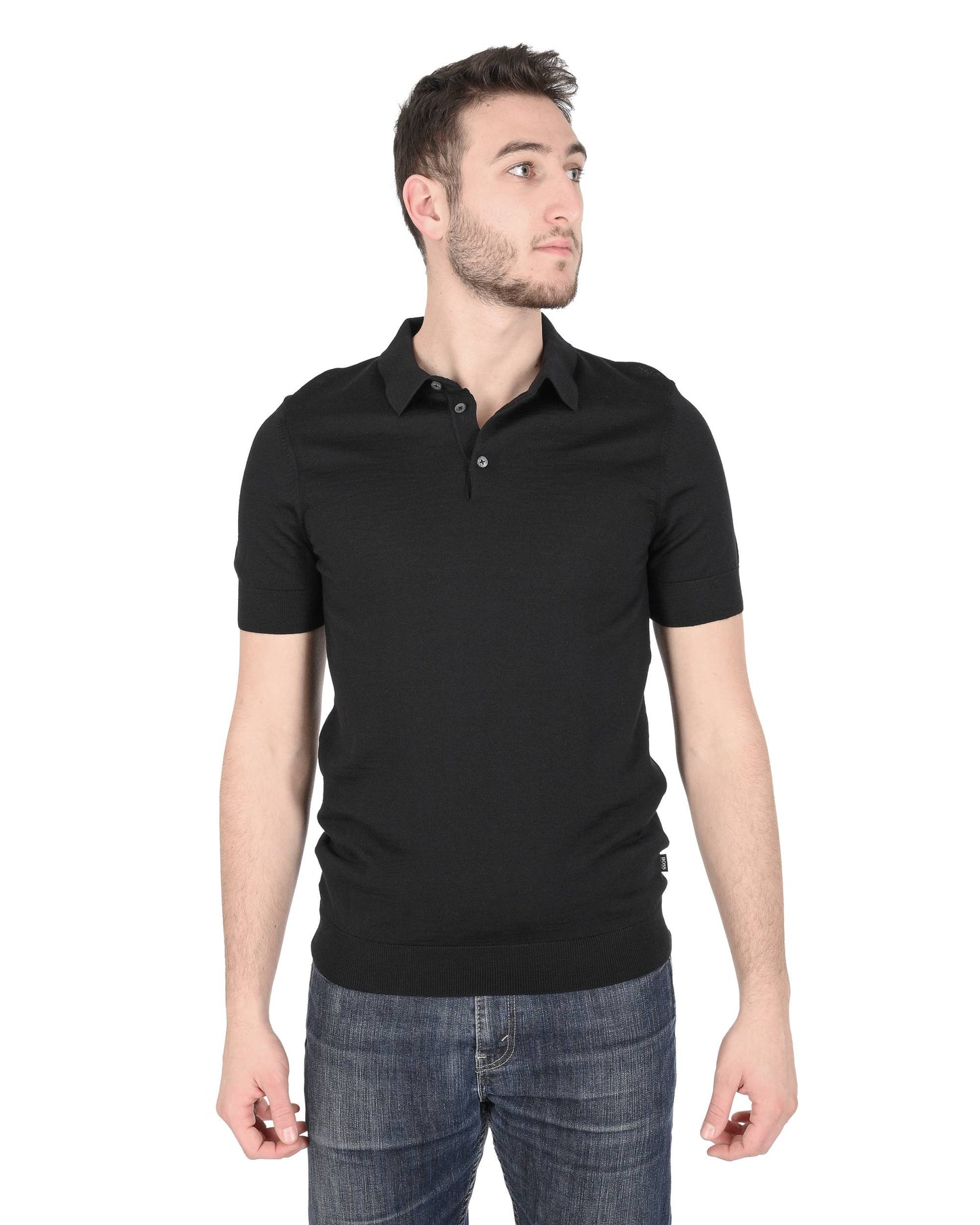 Hugo Boss Men's Black Virgin Wool Polo - 50414293