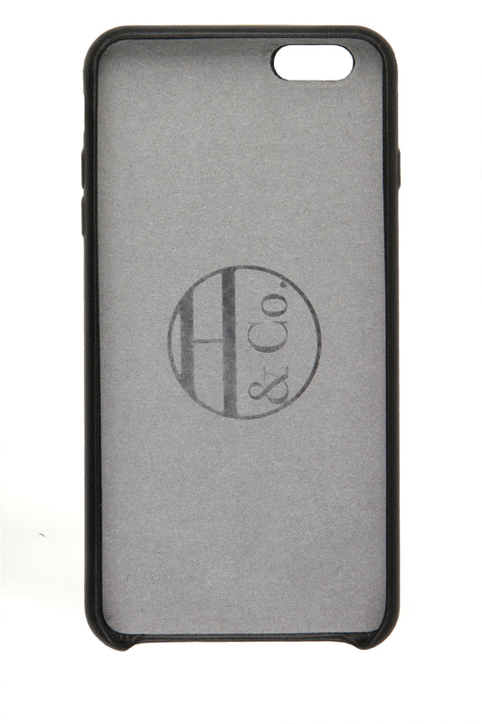 Black Leather iPhone 6 Plus Case by Hugs & Co