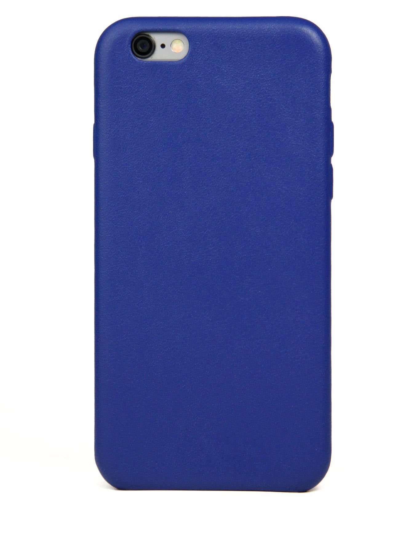 Blue phone case on a white background