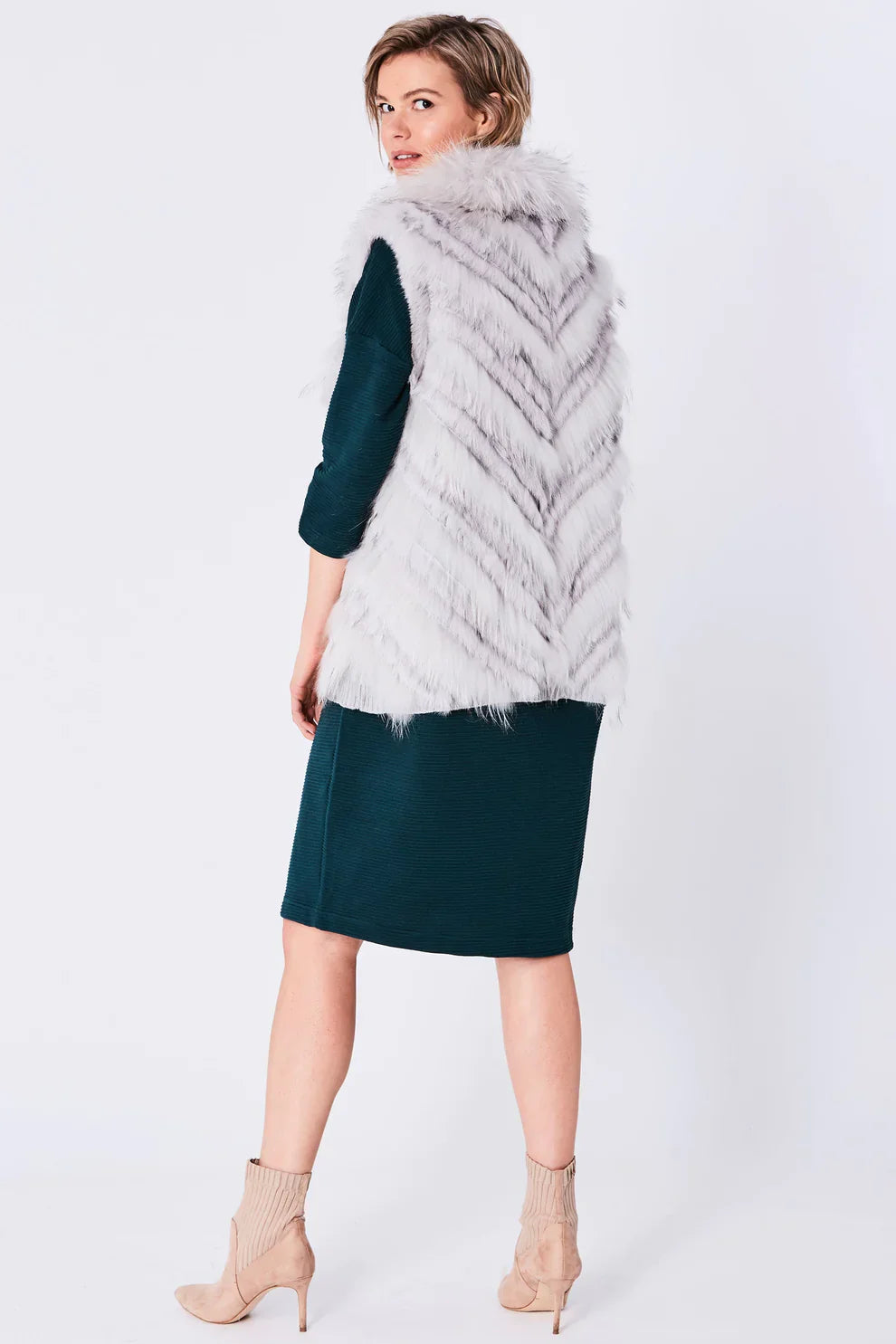 Grey Fox & Coney Fur Gilet - Luxury Sleeveless