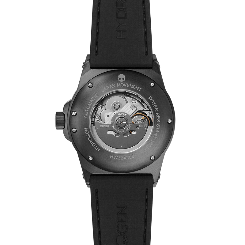 Black watch with visible brand name on a white background