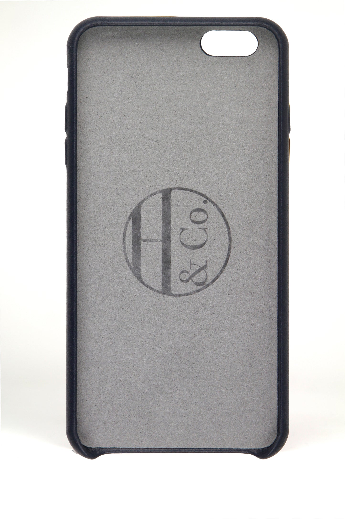 Navy Leather iPhone 6 Plus Case by Hugs & Co