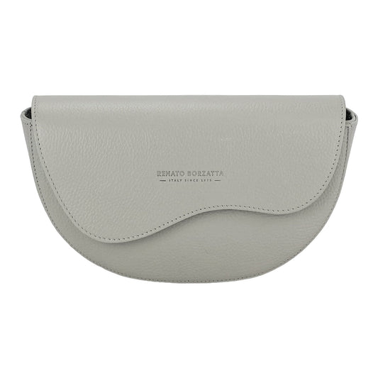 Light grey handbag on white background