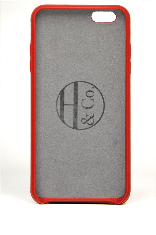 Red Leather iPhone 6 Plus Case by Hugs & Co