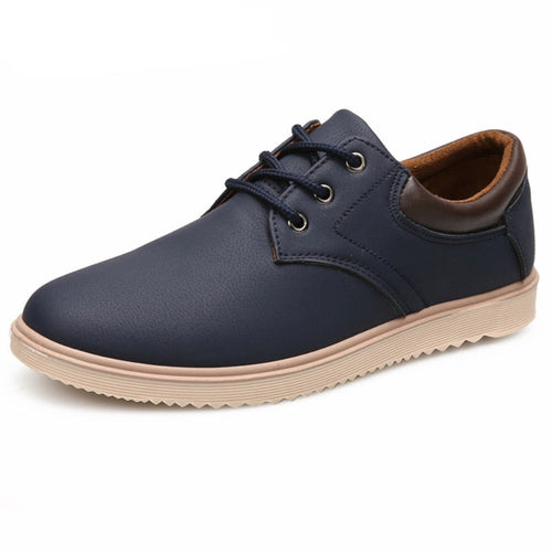 Men's Casual Oxford Sneakers - Flat Sole Design