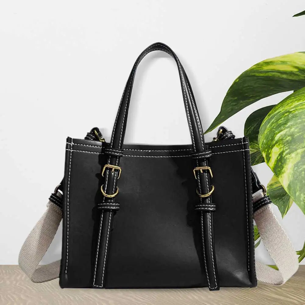 Women's Retro PU Leather Tote Bag with Handle