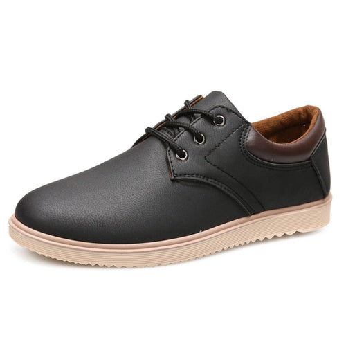 Men's Casual Oxford Sneakers - Flat Sole Design