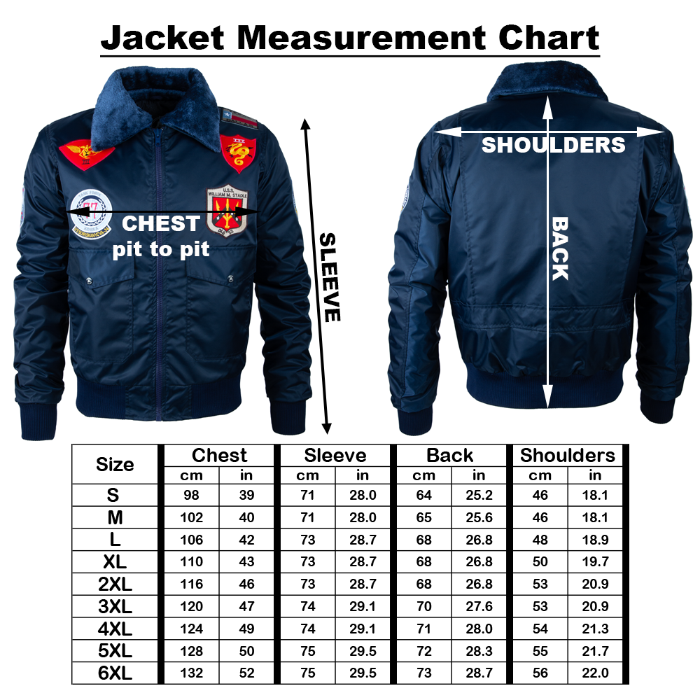 Men's Navy Aviator Bomber Jacket - Patch Badges