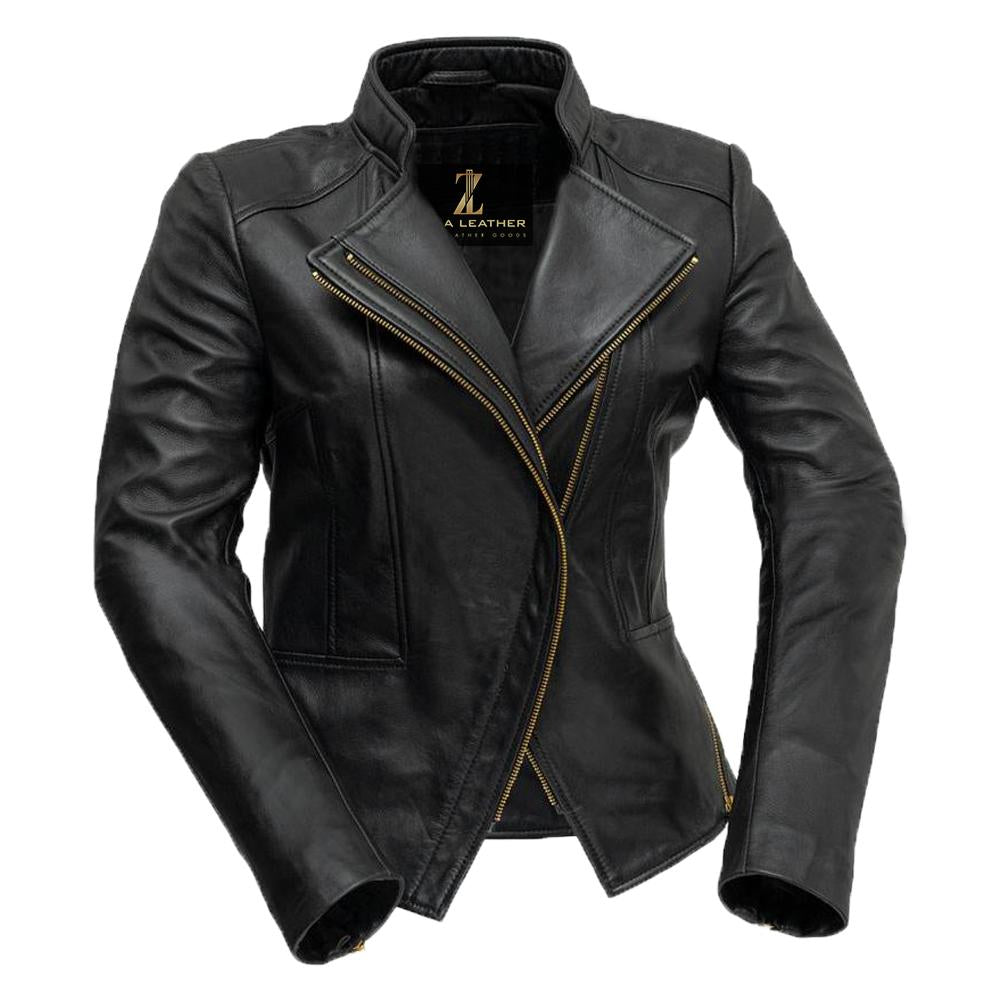 Alexie Ladies Premium Lambskin Leather Blazer - Luxury Professional Outerwear - Style Queenz