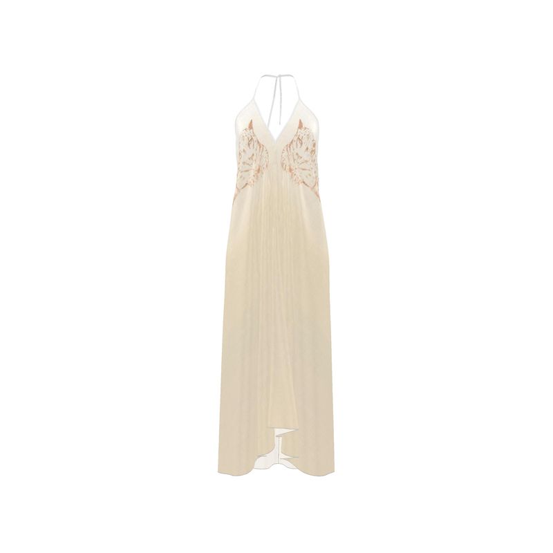 Altair Silk Halter Dress Dueling Jaguars - Luxury Women's Designer Silk Dress - Style Queenz