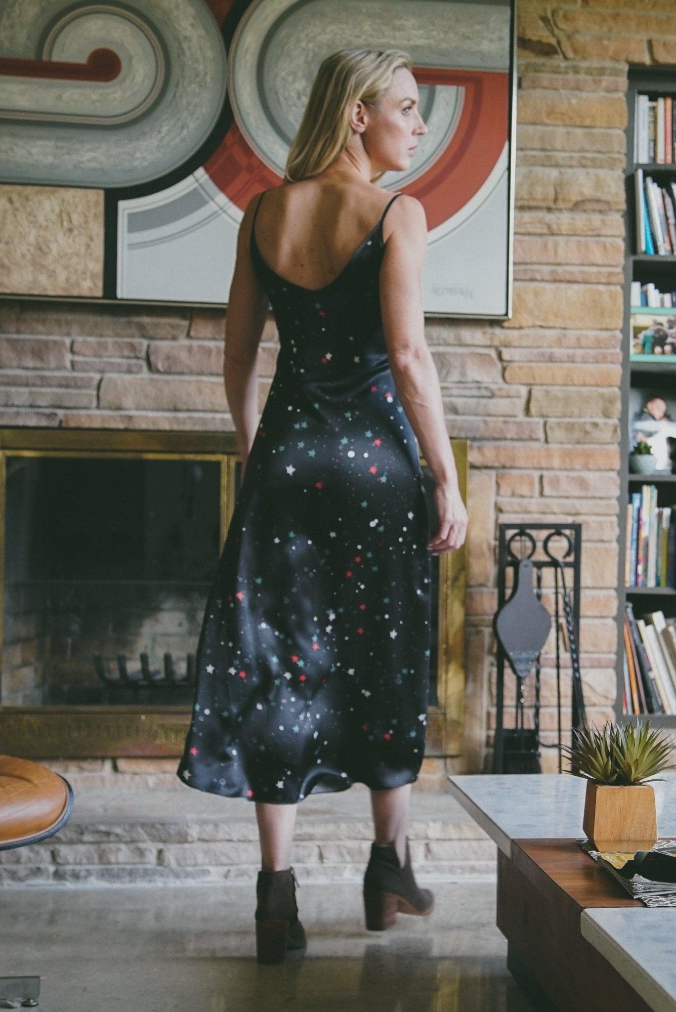 Andromeda Silk Dress Galaxy - Sustainable Luxury Women's Designer Fashion Starry Sky - Style Queenz
