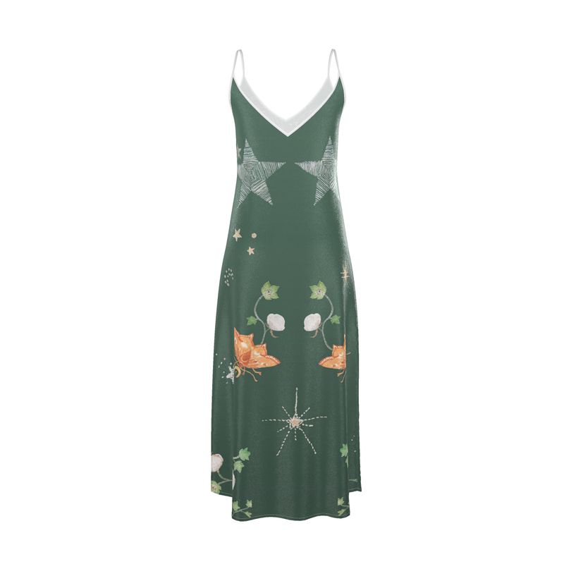 Andromeda Silk Dress Jungle Altar - Luxury Women's Slip Dress Designer Fashion - Style Queenz
