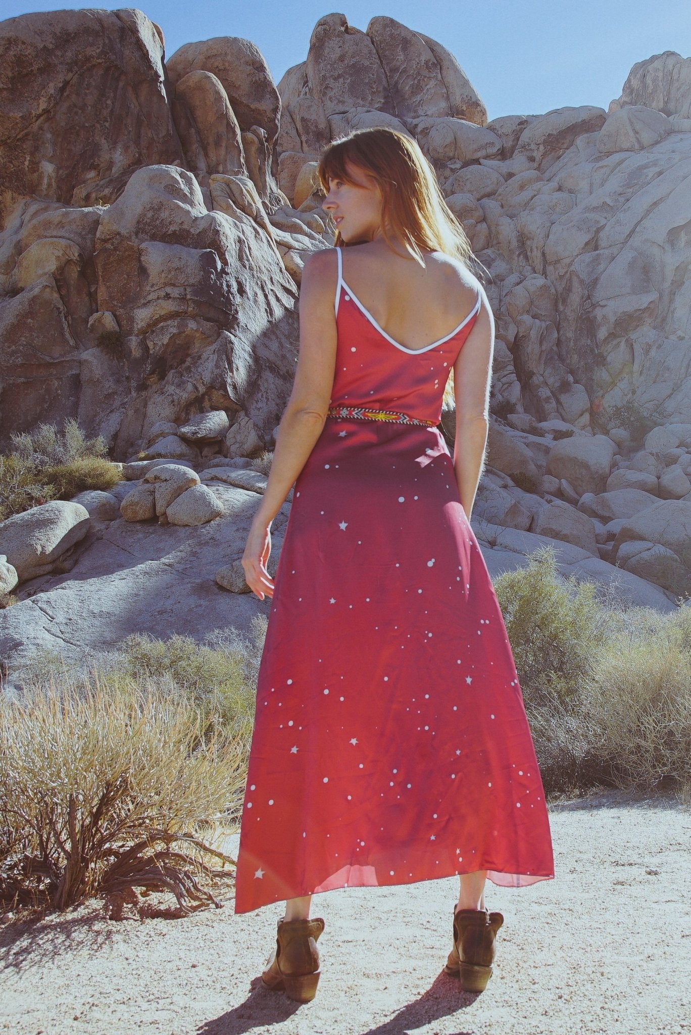 Andromeda Silk Slip Dress Cosmic Crimson - Luxury Women's Designer Washable Silk Dress - Style Queenz