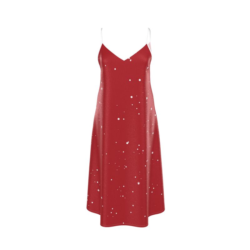 Andromeda Silk Slip Dress Cosmic Crimson - Luxury Women's Designer Washable Silk Dress - Style Queenz
