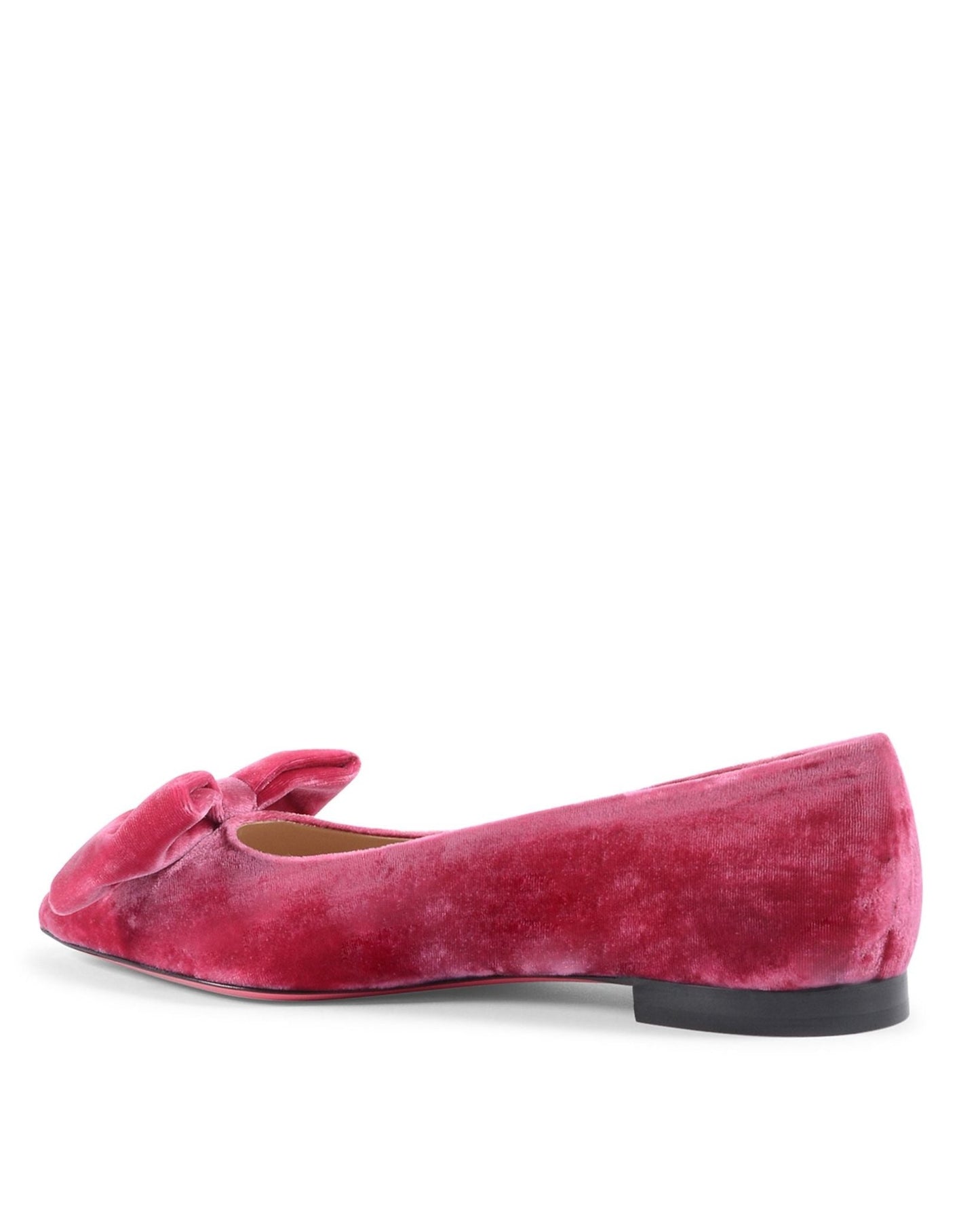 Baby Bow Velvet Ballerina - Fuxia Italian Ballet Flats with Bow Detail - Style Queenz