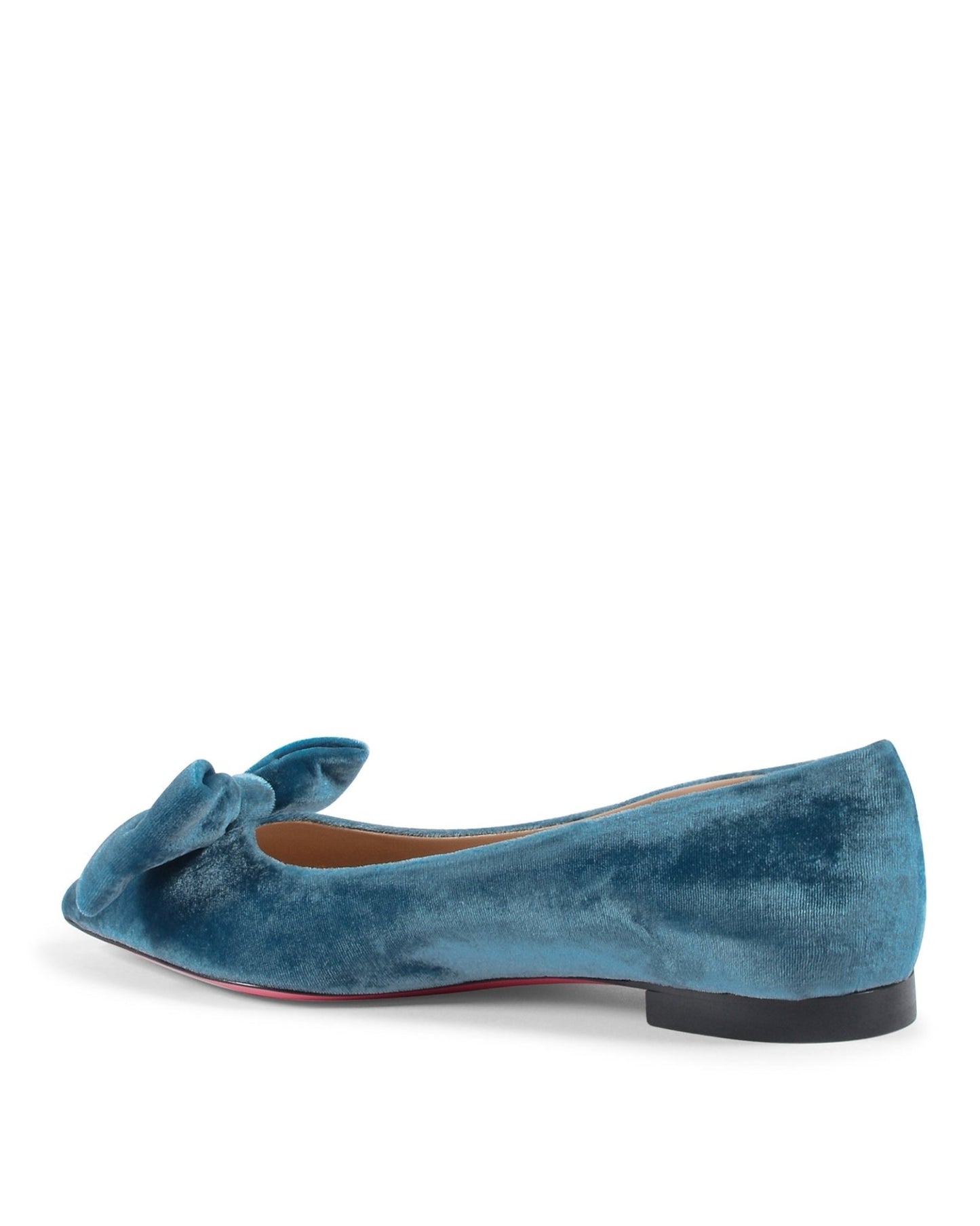 Baby Bow Velvet Ballerina - Sky Blue Italian Ballet Flats with Bow Detail - Style Queenz