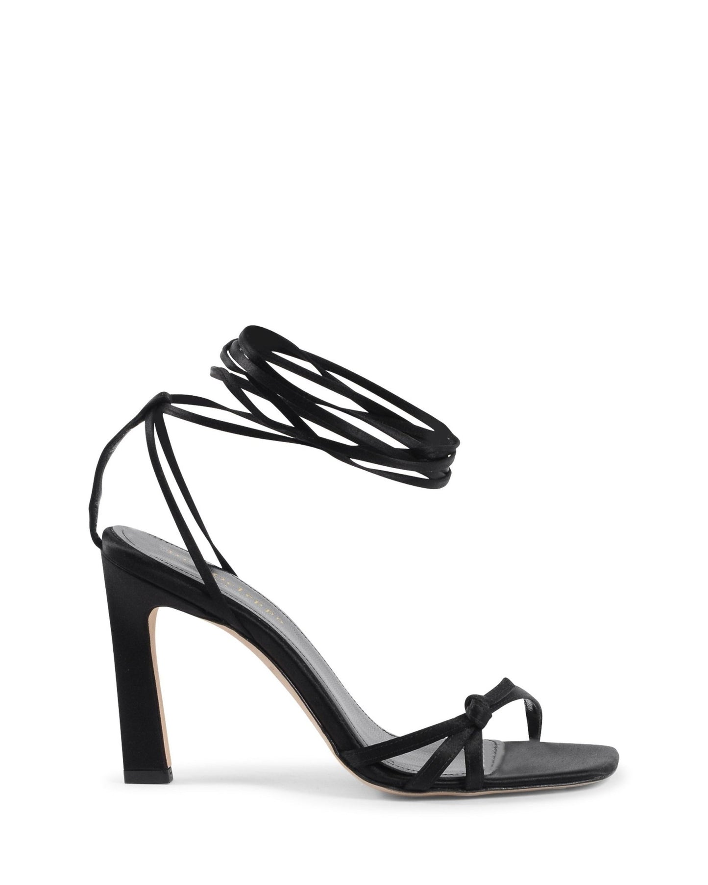 Bey Black Lace Up Sandals - Premium Italian Satin High Heel Sandals - Style Queenz