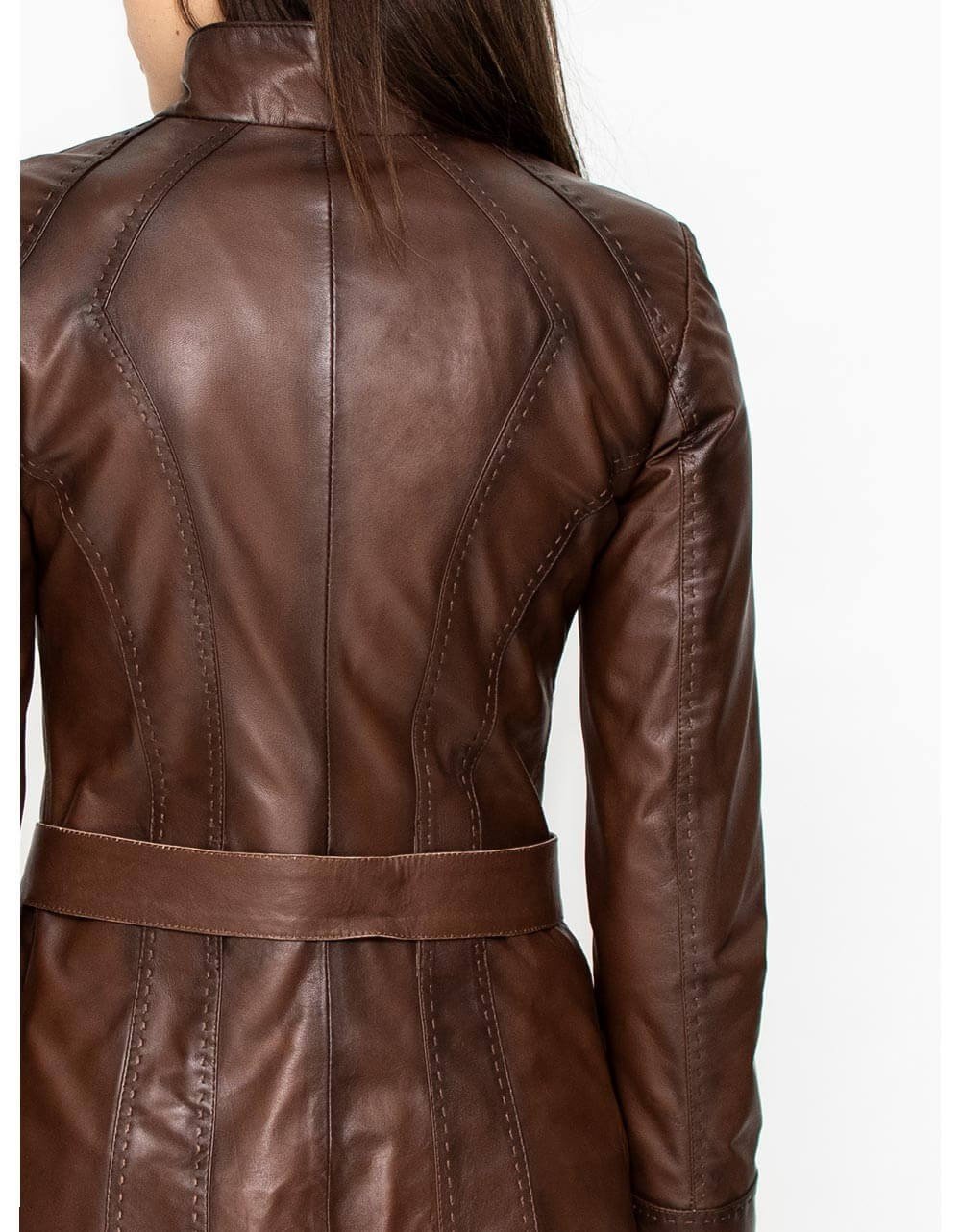 Brown Leather Biker Jacket - Genuine Sheepskin Motorcycle Jacket for Women - Style Queenz