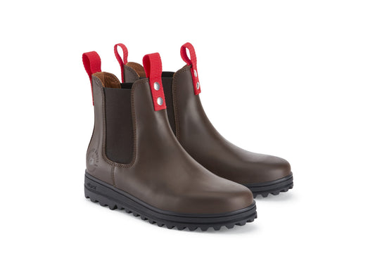 Women's Brown Leather Winter Chelsea Boots