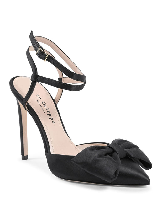 Cocktail Time Pump Black - Italian Satin Evening Stilettos 10cm Heel - Style Queenz