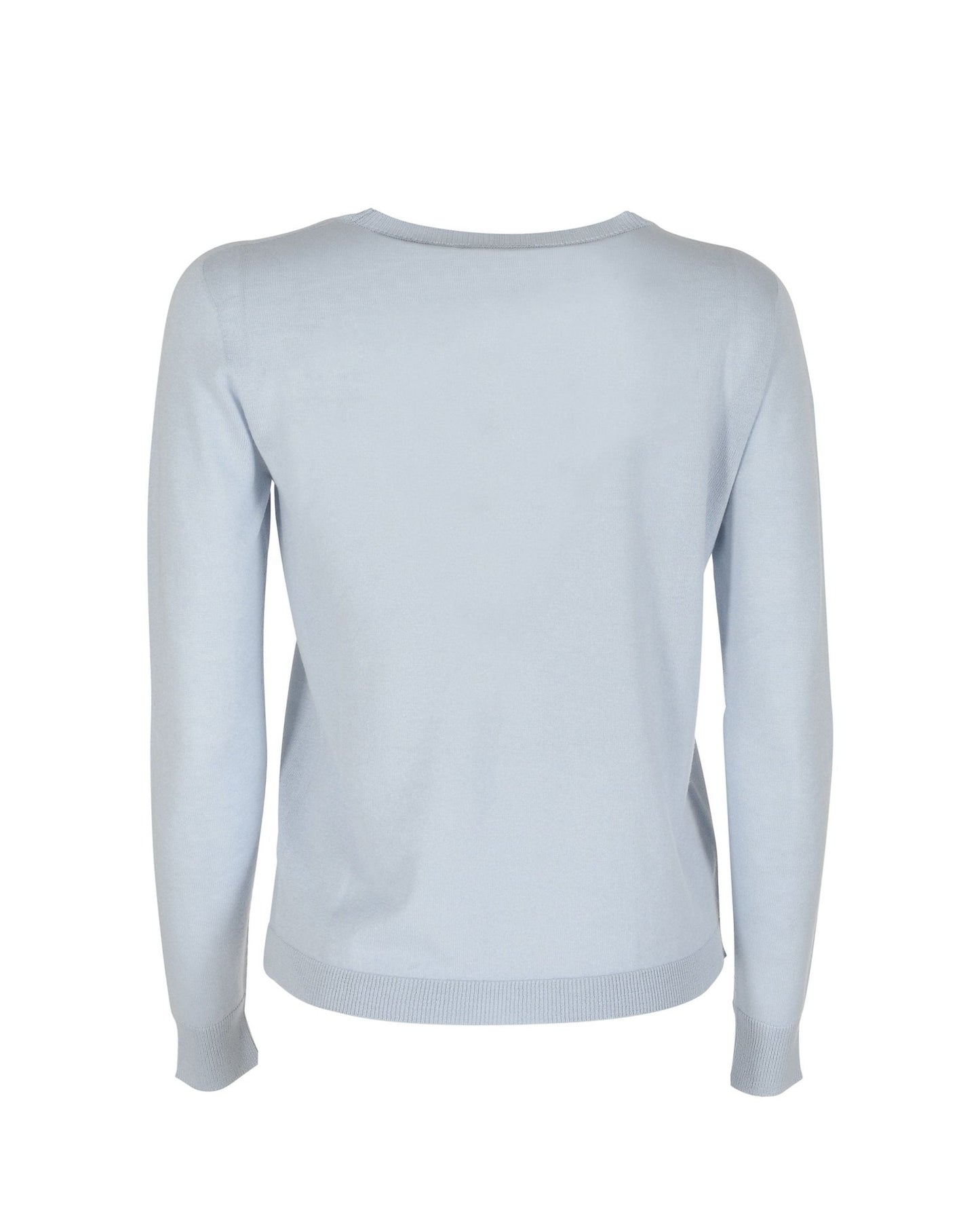 Crown of Edinburgh Silk Cashmere Sweater Light Blue Letter J - Italian Luxury | Style Queenz - Style Queenz