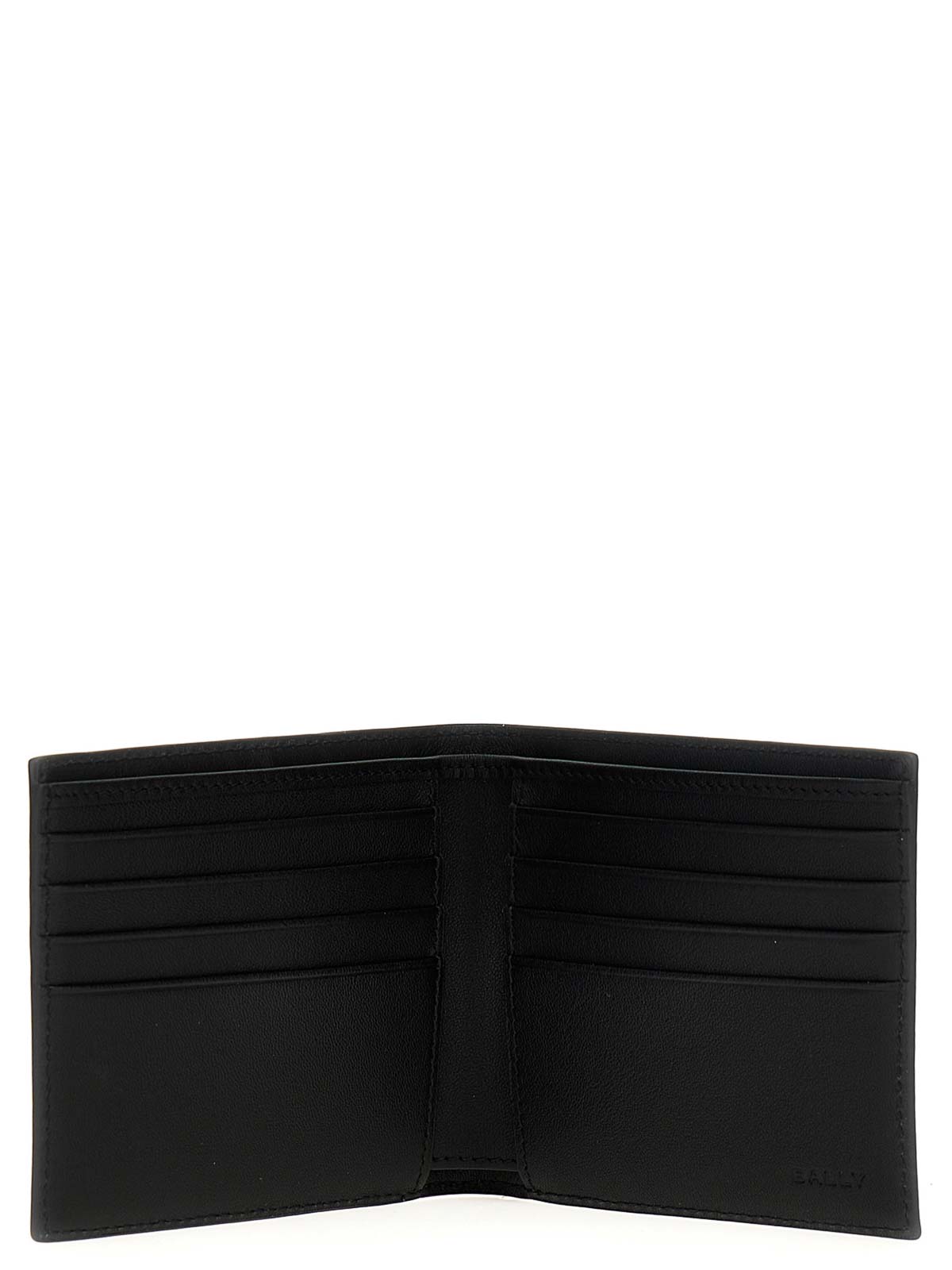 Black leather wallet on a white background