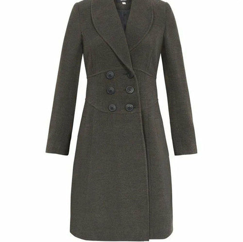 Gray coat with buttons on a white background