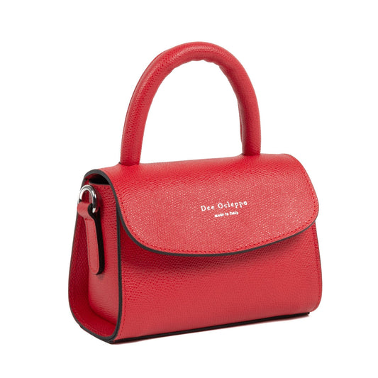 Dee Bologna Red Leather Small Tote - Italian Designer Mini Handbag - Style Queenz