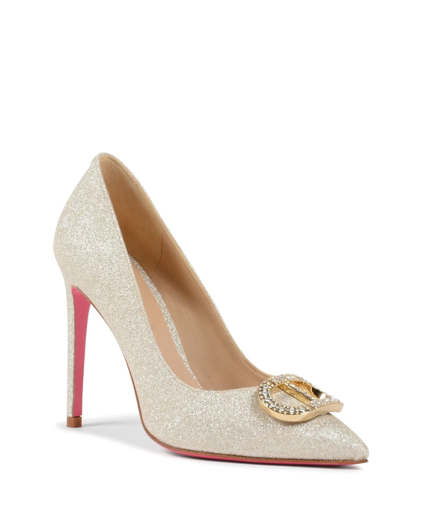 Dee Cindarella Pump Bright Platinum - Italian Luxury Glitter Heels - Style Queenz