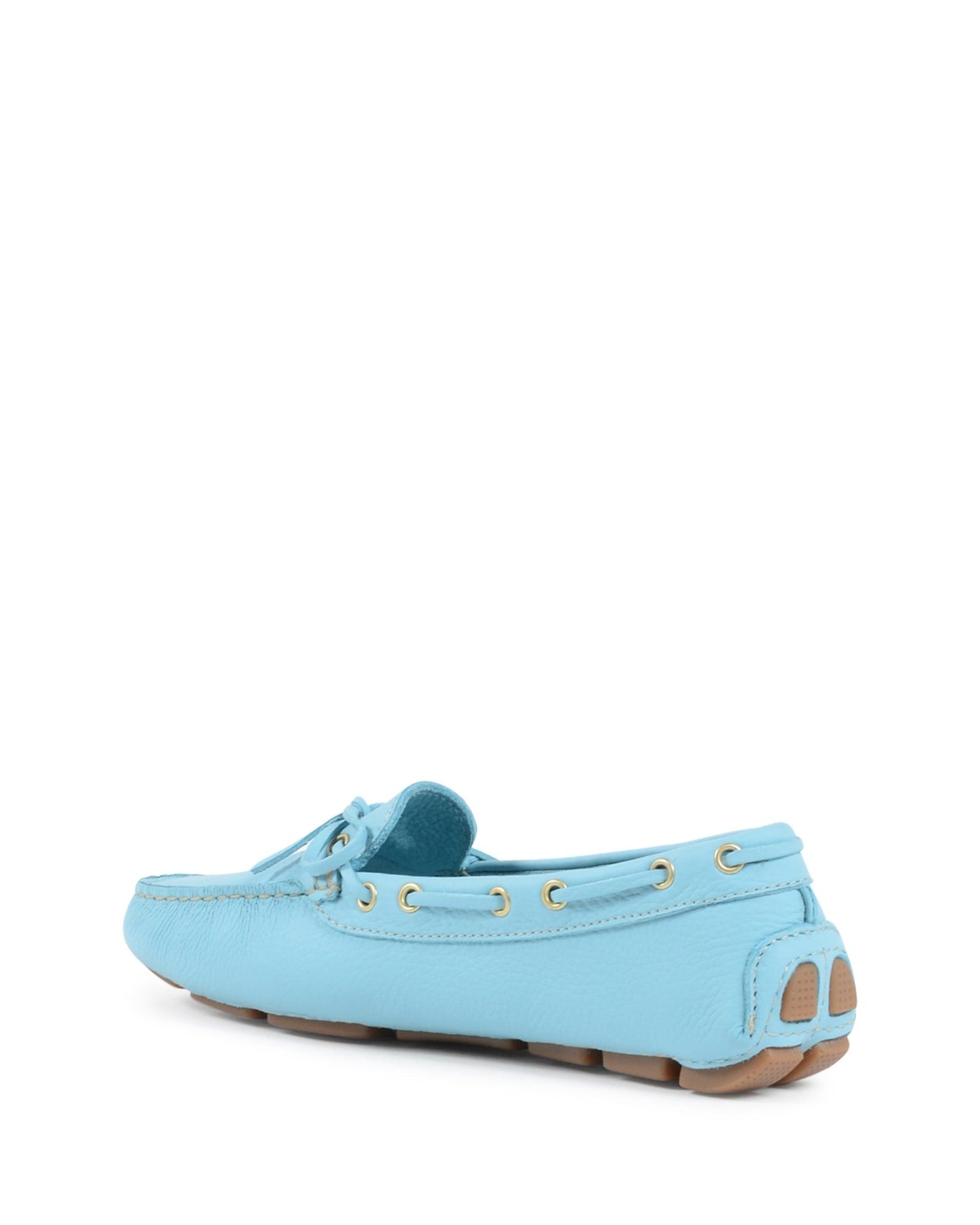 Dee Elegant Lady Loafer - Light Blue Italian Leather Bow Detail - Style Queenz