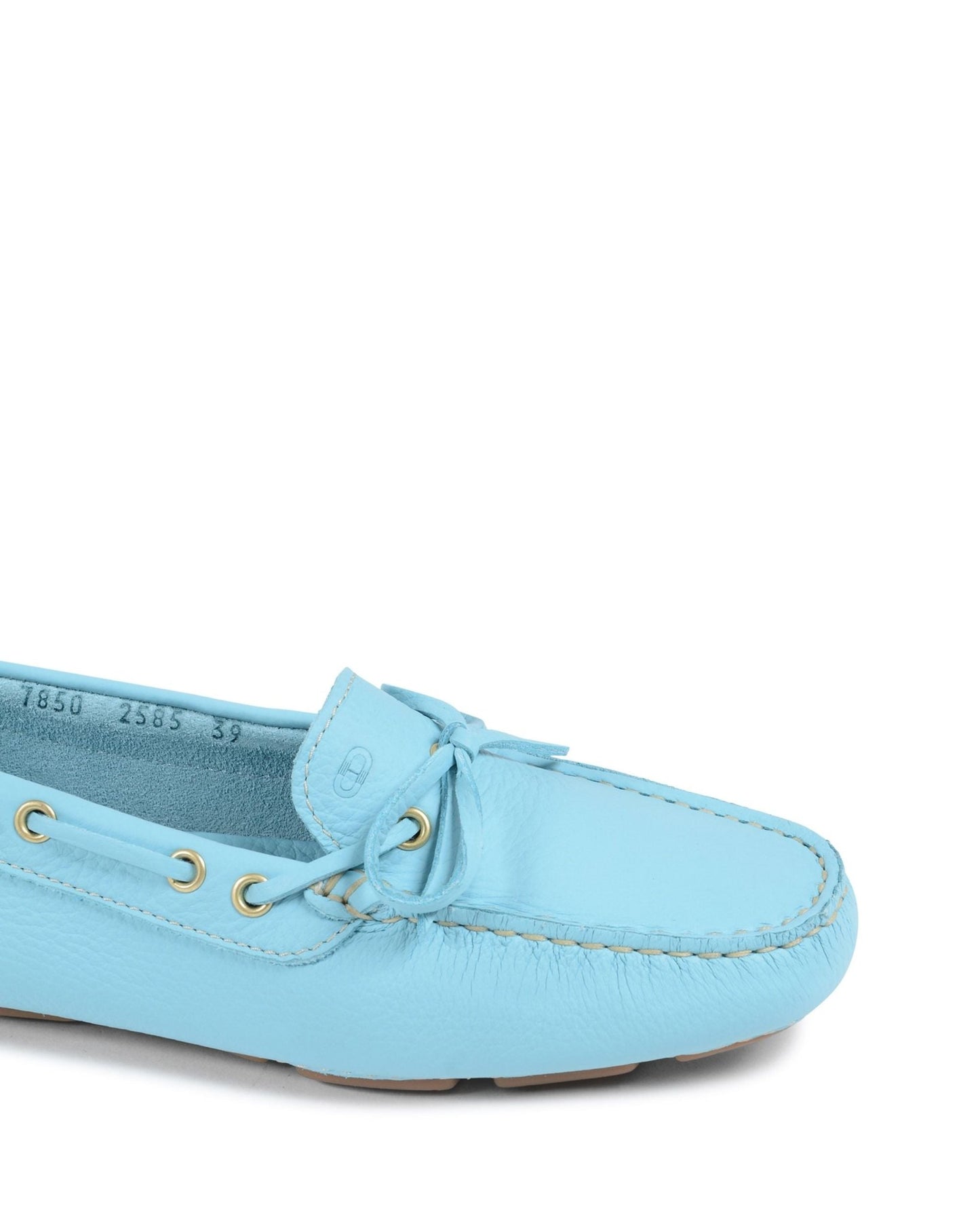 Dee Elegant Lady Loafer - Light Blue Italian Leather Bow Detail - Style Queenz
